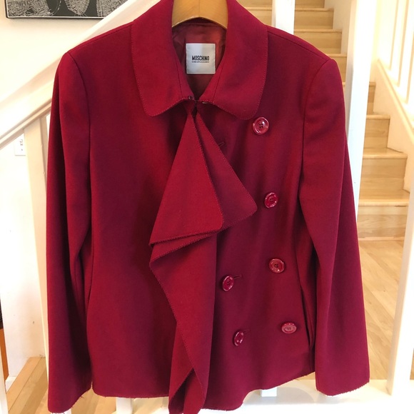 Moschino Jackets & Blazers - Moschino Cheap and Chic red wool ruffle coat